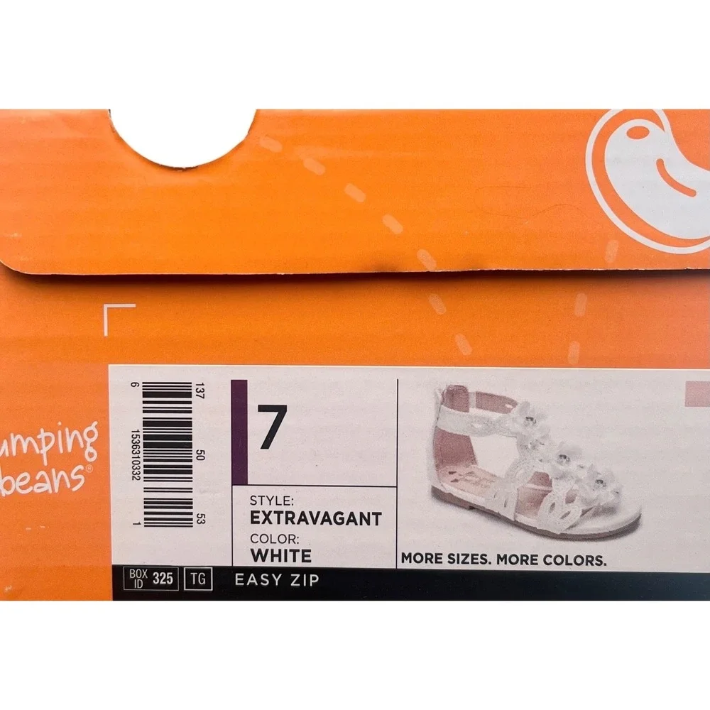 Jumping Beans Toddler Girls Extravagant Fashion Sandals Size‎ 7 Solid White